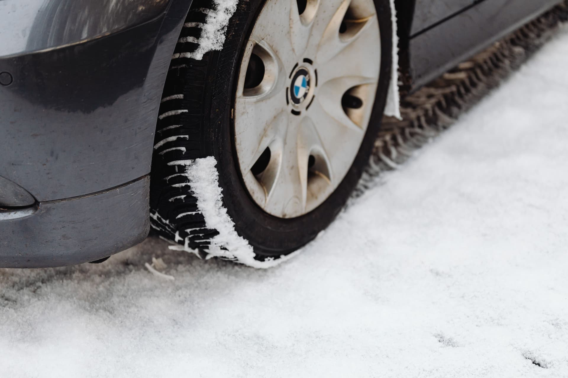 A close-up of a car tire
